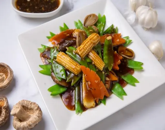 Exotic Oriental Vegetables in Black Bean Sauce